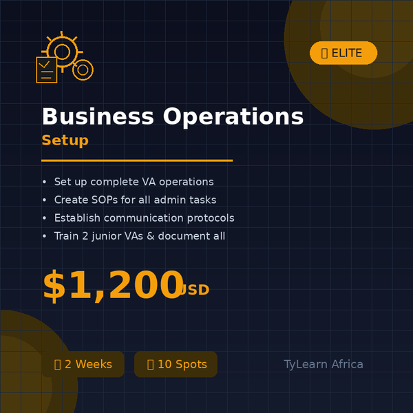 Business Operations Setup